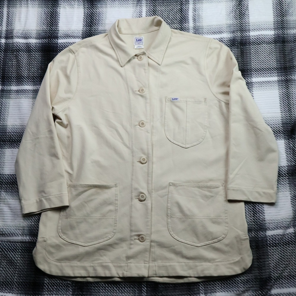 Lee Workwear Chore Coat Cream Beige Utility Jacket Large 112359236